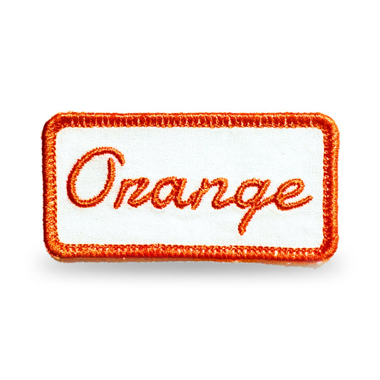 Customizable Embroidered Rectangular Patch with Orange Thread