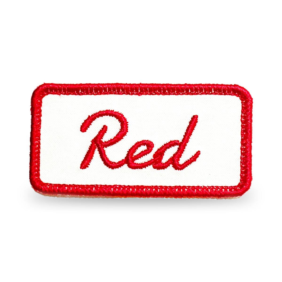 Color Patch With Red Customizable Embroidered Rectangular Patch with Red Thread – Palm Stitch