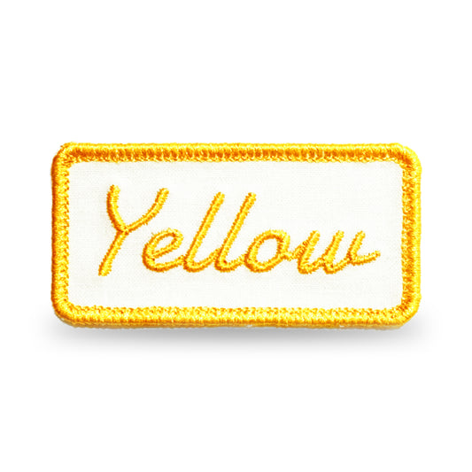 Customizable Embroidered Rectangular Patch with Yellow Thread